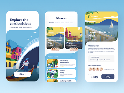 Travel service - Mobile app app app design mobile mobile app mobile ui mobile uiux tour tourism travel travel app traveling travelling ui
