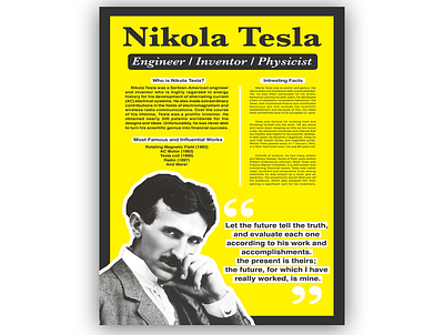 Nikola Tesla Poster adobe indesign graphic design nikola tesla poster print