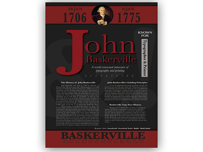 John Baskerville Poster adobe indesign baskerville indesign john baskerville poster poster design typography