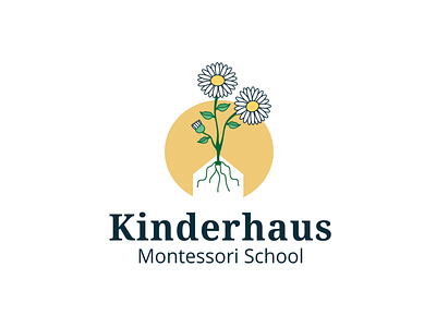Kinderhaus Montessori School Logo adobe illustrator daisy flower illustrator logo montessori school nature sun
