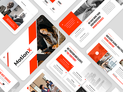 MotionX - Corporate Business Presentation Template advertising agency annual report business business plan clean company company profile corporate courses creative digital marketing ecommerce education modern powerpoint presentation red slides