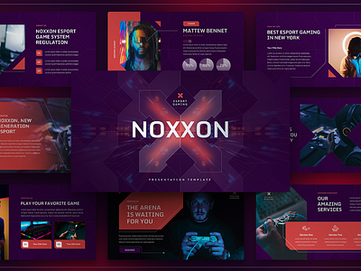 Noxxon – Esport & Gaming Presentation Template agency business company corporate creative deck e sport event game gaming modern photography player portfolio powerpoint presentation slides