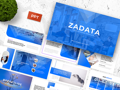 Zadata - Creative Business Presentation Template blue clean elegant modern photography profesional reative studio unique