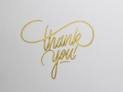 Thank you! gold lettering script thanks