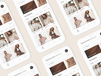 E-commerce minimalist beige concept app beige brown ecommerce minimalism minimalist mobile shop ui uiux