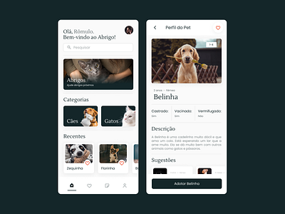 Shelter app mobile concept app design love lover minimalism minimalist mobile pet pet lover shelter ui uiux