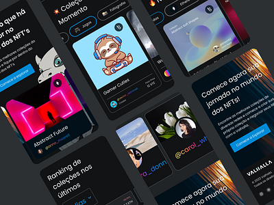 NFT Marketplace - Valhalla - Mobile - Dark Mode app branding crypto defi design mobile mobile app motion graphics nft product design ui uiux web app web3 website