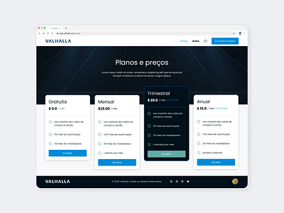 Pricing Table - Pricing Page - NFT Marketplace - Crypto crypto design landing page marketplace nft pricing pricing card pricing page pricing tab ui web design