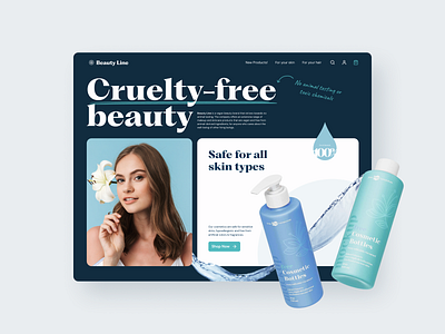 Cruelty-free beauty / UI Concept beauty branding cosmetics cruelty free ecommerce shop ui uiux vegan vegetarianism web web design