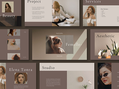 Femelle - Google Slides Template branding design googleslides keynote layout logo minimalism modern moodboard powerpoint presentation template typography ui ux