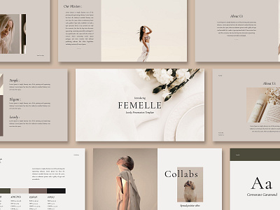 Femelle - Keynote Template branding design googleslides keynote layout logo minimalism modern moodboard powerpoint presentation template typography ui ux