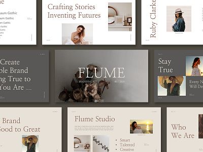 Flume - Keynote Template branding design googleslides keynote layout logo minimalism modern moodboard powerpoint presentation template typography ui ux