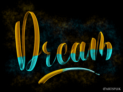 Lettering on Procreate calligraphy digitallettering dream handlettering lettering procreate smokebrush