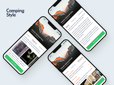 Camping Style - Mobile tourist app design app design mobile ui ux