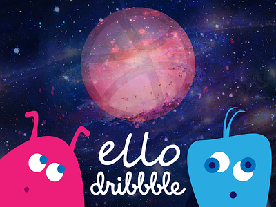 Ello Dribbble debut galaxy illustrator photoshop