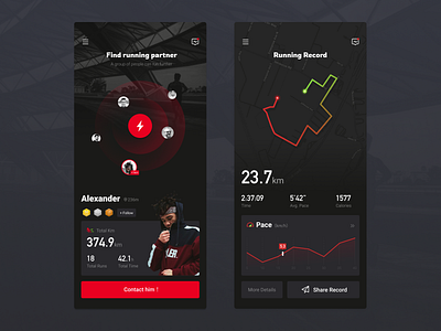 Sport Tracker APP Design app map running sport ui