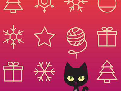 Holiday 2015: Season's Bounty cat christmas holiday holiday card illustration
