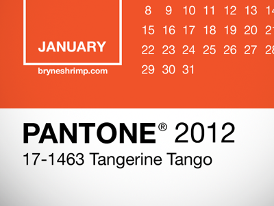 Pantone 2012 Lock Screen Calendar