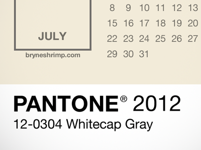 Pantone 2012 Lock Screen Calendar