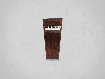 Lonely Piano grunge illustration instrument piano small wacky