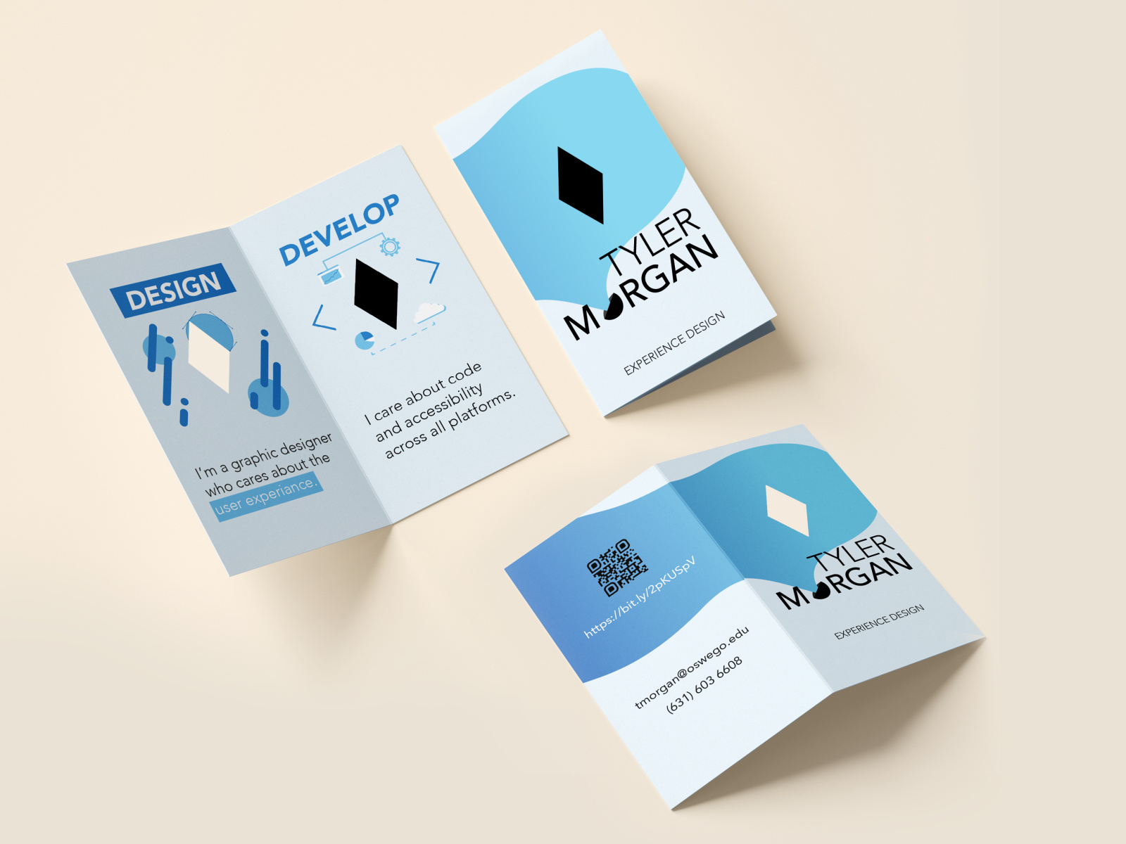 Bi Fold Business Card Booklet Experience Design by Tyler on
