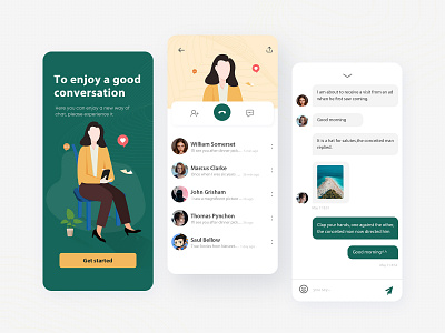 a chat app design app illustration ui ux