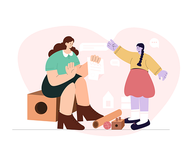 Mother daughter illustration design illustration