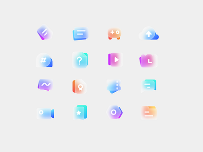 Frosted glass colorful Icon