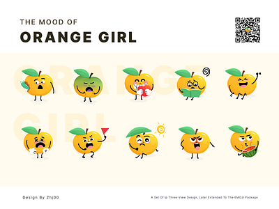 The mood of Orange girl design logo