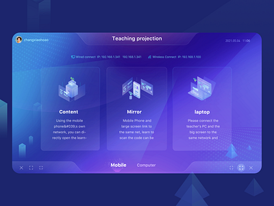 project to large screen design illustration ui web