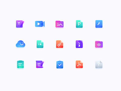 Icons of file type design icon