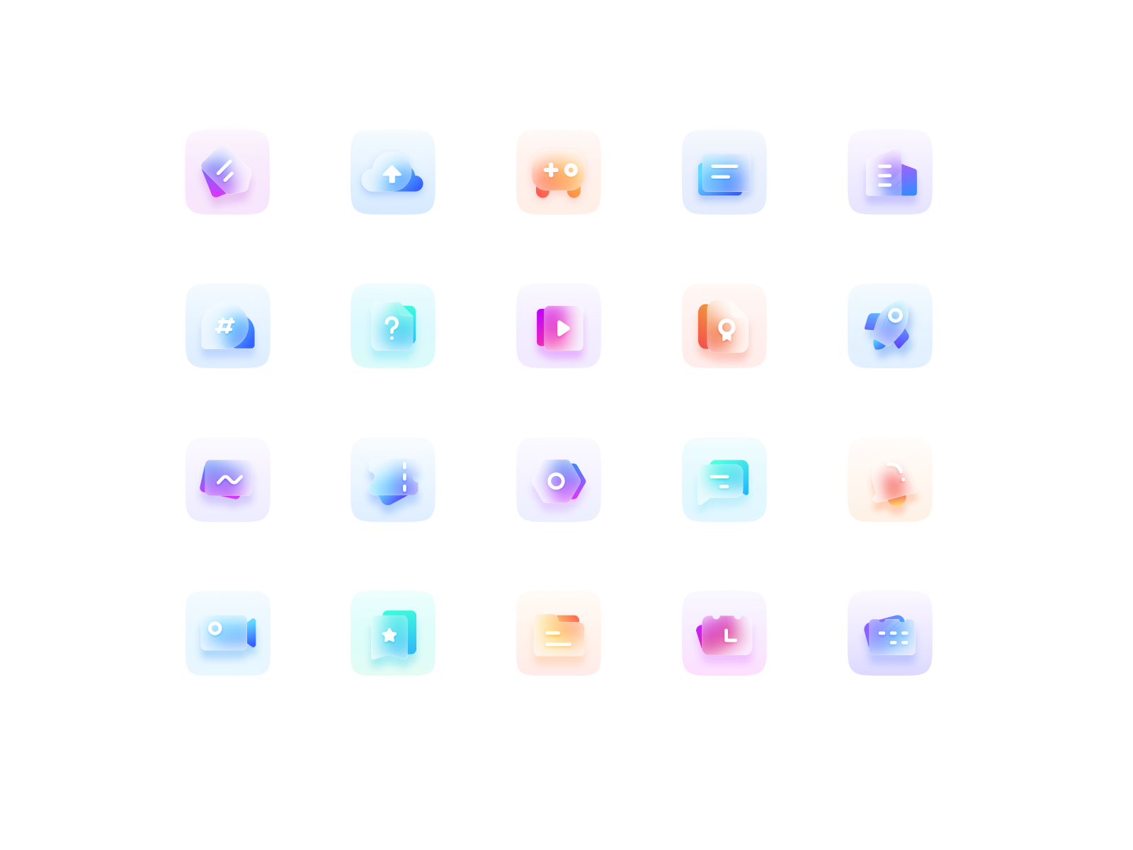 Frosted glass icons design by zoe02 zhao on Dribbble