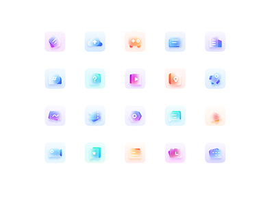 Frosted glass icons design design icon