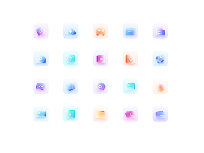 Frosted glass icons design