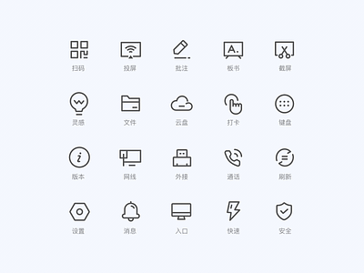 A collection of small  icons on  web page