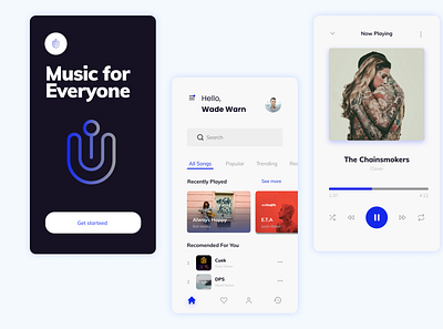 Music player app app design flat illustration music app ui ux