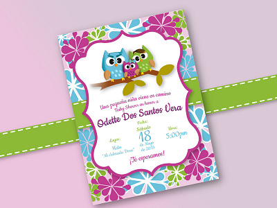 Digital Invitation card for Baby Shower adobe ilustrator baby shower card design illustration