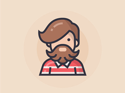 Hipster beard character hipster icon illustration man people