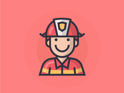 Firefighter character firefighter icon illustration man people vector