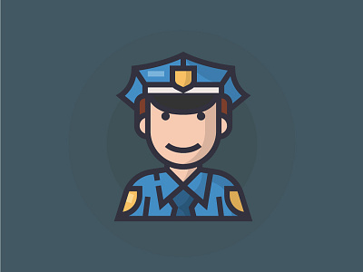 Police character icon illustration illustrator man people police