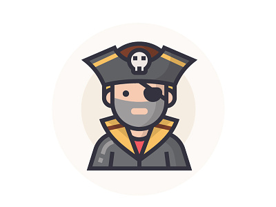 Pirate character icon illustration illustrator man people pirate