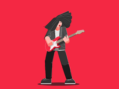 Guitarist illustration vector guitar