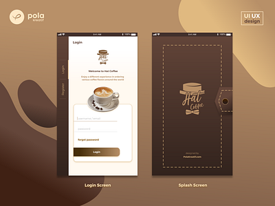 Hat Coffee Reservation Mobile Apps - Splash & Login Screen