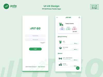 Fit Go. Fitness Tracker Apps - Login & Activity Screen