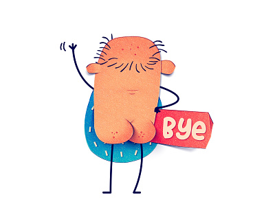 Mr Bumfluff Sticker Pack - Bye app store chat emotion illustration imessages ios messaging social media sticker sticker pack stickers