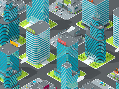 LogicSource - City 3d illustration c4d cinema 4d city illustration isometric motion motion design motion designer motion graphics