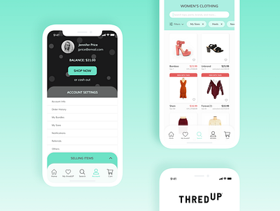 ThredUp Mobile App mobile design shopping app thredup ui ui challenge ui design