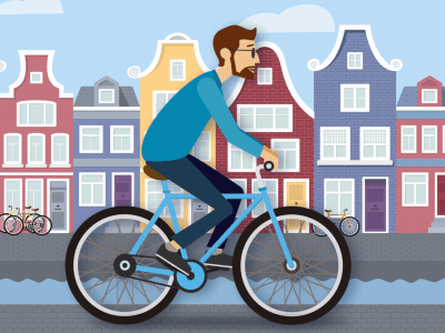 A biker loop animation amsterdam animated animation biker character illustration loop motion vector