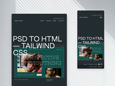 Portfolio: PSD to Tailwind CSS | Mobile landing page portfolio psd to html typography ui web design