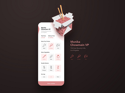 Food Ordering App apps design card design design food ordering app illustration ios design local business noodles simple simple clean interface ui user interaction vector visual design